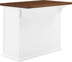 Crosley Furniture Bartlett Kitchen Island with Wood Top, White/Walnut