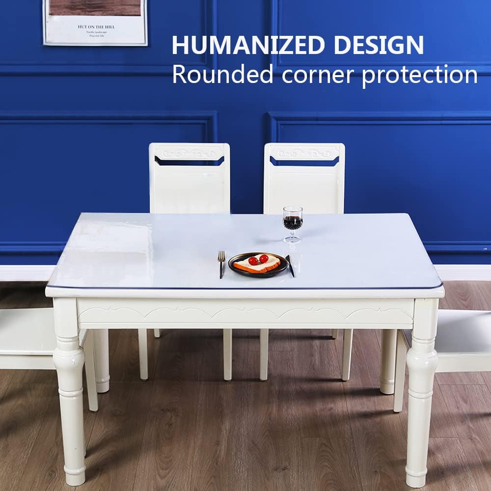 Transparent 14x24 in Small Office Desk Blotter Mat Clear Plastic Table Protector Cover Pad PVC Topper Surface Proection Mat Pad Anti Scratch Table Mat Glass End Table Protector Waterproof Easy Clean