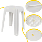6-Pack White Stack Stools, Stacking Set-Stackable Nesting Stools/Chairs for Home, Office, Classrooms