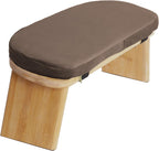 Folding Bamboo Meditation Stool, Meditation Bench with Velvet Cushion & Carry Bag, Travel Meditations Seat, Comfortable Folding Kneeling Stool Chair for Mindfulness, Zen Practice Coffee