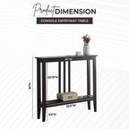 Kings Brand Furniture Narrow Console Table with Storage – Rectangular Entryway & Behind Sofa Table, Wood Accent Hallway Table for Foyer or Living Room, Espresso