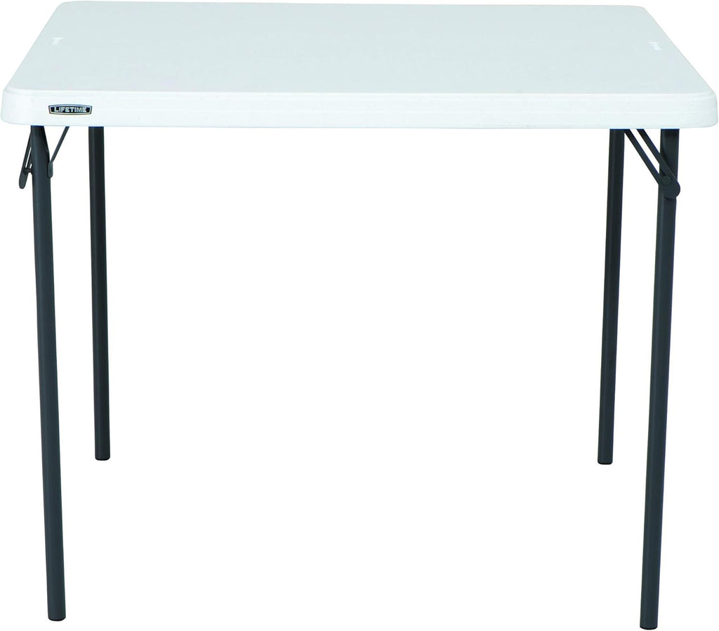 LIFETIME 80783 37-Inch Commercial Grade Square Folding Card Table, White Granite