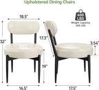 Welzona Upholstered Dining Chairs Set of 4, PU Leather Dining Room Chairs with Sturdy Metal Legs, Kitchen Chairs for Dining Room/Kitchen/Restaurant/Hotel, Modern Style, White