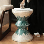 Tiny Side Table Home Living Room Decoration Sofa with Some Creative Turquoise Green Shell Blocks