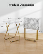 HUANUO Folding TV Tray Table -Stable Tray Table with No Assembly Required, TV Dinner Tray for Eating, Foldable Snack Tables for Bed & Sofa (Marbling)