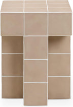Tov Furniture Alma Taupe Tile Concrete Indoor/Outdoor Side Table