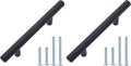 Amazon Basics Euro Bar Cabinet Handles, Drawer Pulls, 5.38-inch Length, 3-inch Hole Center, 1/2-inch Diameter, Matte Black, 20-Pack, AB1500-FB-10