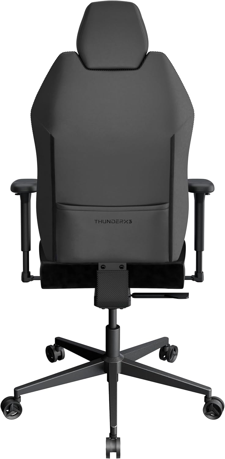 ThunderX3 Solo 360 Gaming Chair, for Adults Ergonomic Office Chair, High Back Desk Chair, Synchronous Tilt, 360-degree Adjustable Armrest, Adjustable Car Headrest, Leather, Modern Black