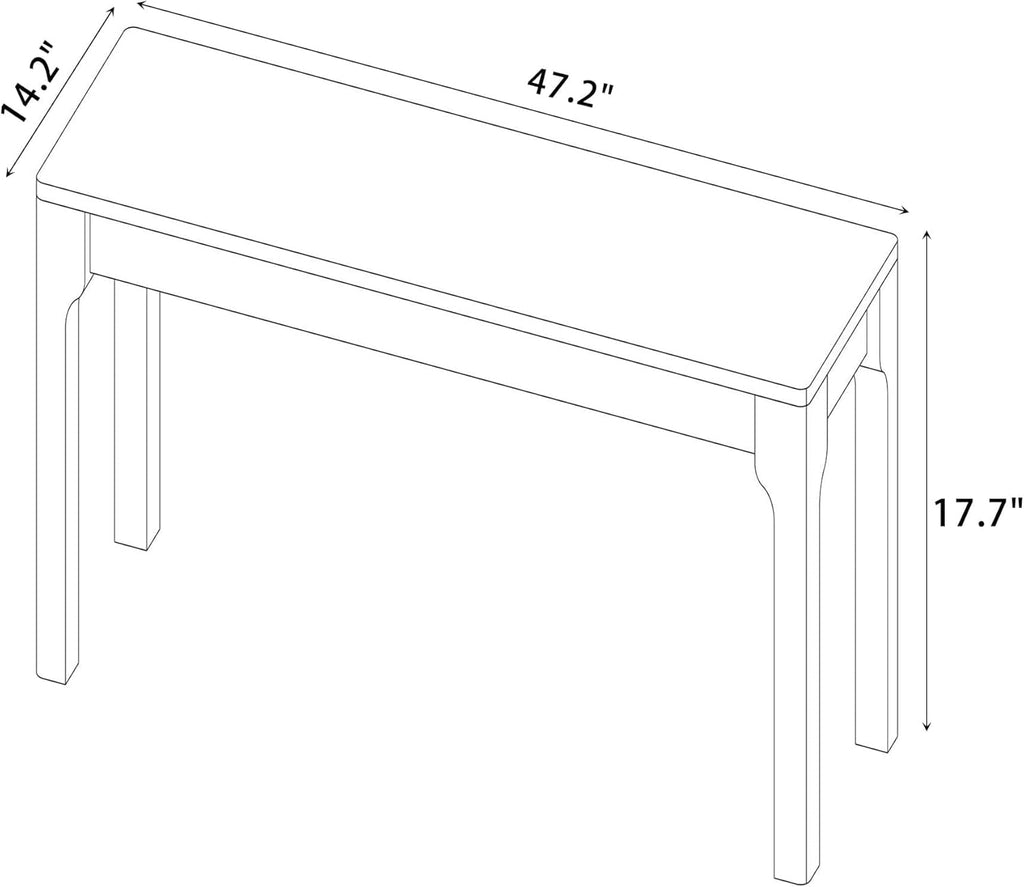 Dining Bench Wood Solid Oak Wooden Bed End＆Entryway Bench for Bedroom Living Room Kitchen(White)