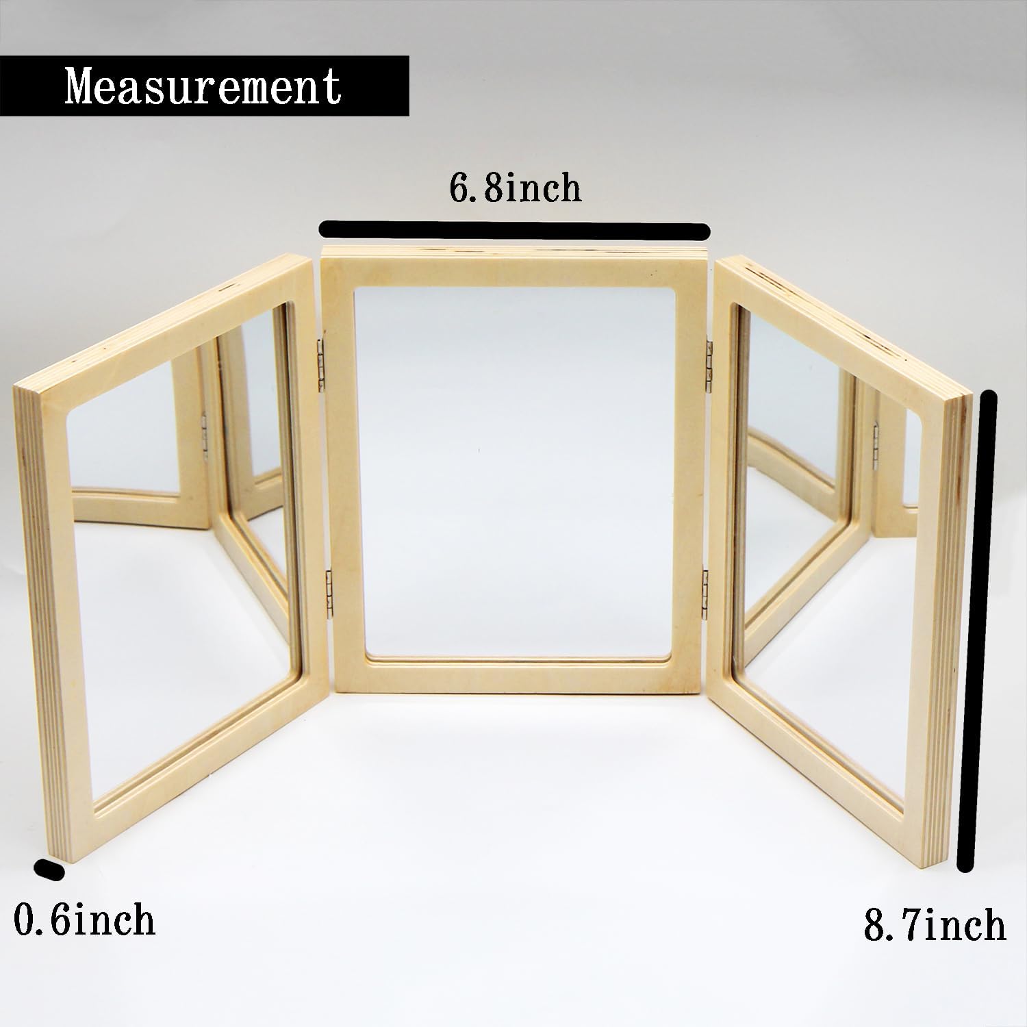 Montessori & Reggio Inspired Children Mirror, Preschool Classroom Essential, 3 Panels, 3-in-1 Folding, Small Mirror for Light Table Explore