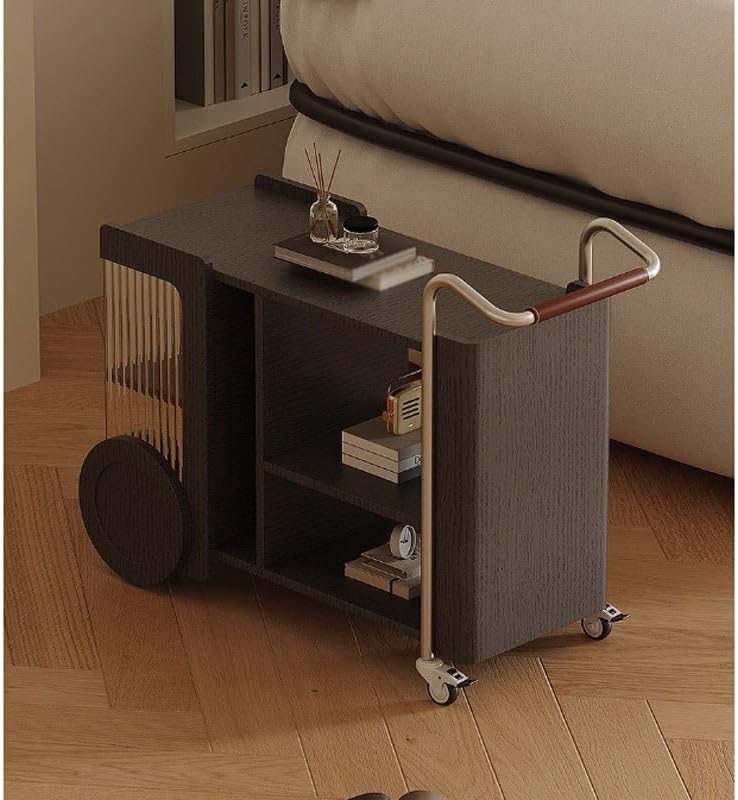 Tiny Side Table Modern Trolley Rack Simple Mobile Side Table Cabinet Home Living Room Leisure Tea Bar