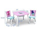 Delta Children Kids Table and Chair Set with Storage (2 Chairs Included), Trolls World Tour