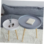 Veemoon Nordic Style Small Round Side Table White Mini Coffee Accent Table for Sofa and Bedside Indoor Balcony Use