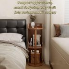 Solid Wood Side Tables Multi-Layer Storage Rack Bedside Table End Table Bookshelf for Living Room Office Lightweight(24cm)