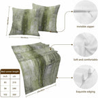 Bed Runner for King Size Bed, Sage Green Decorative Beds Runners and 2 Matching Pillow Covers Set, Retro Oil Painting Modern Abstract Art Aesthetics Beds Scarf Throw for Foot of Bedding Set for Hotel