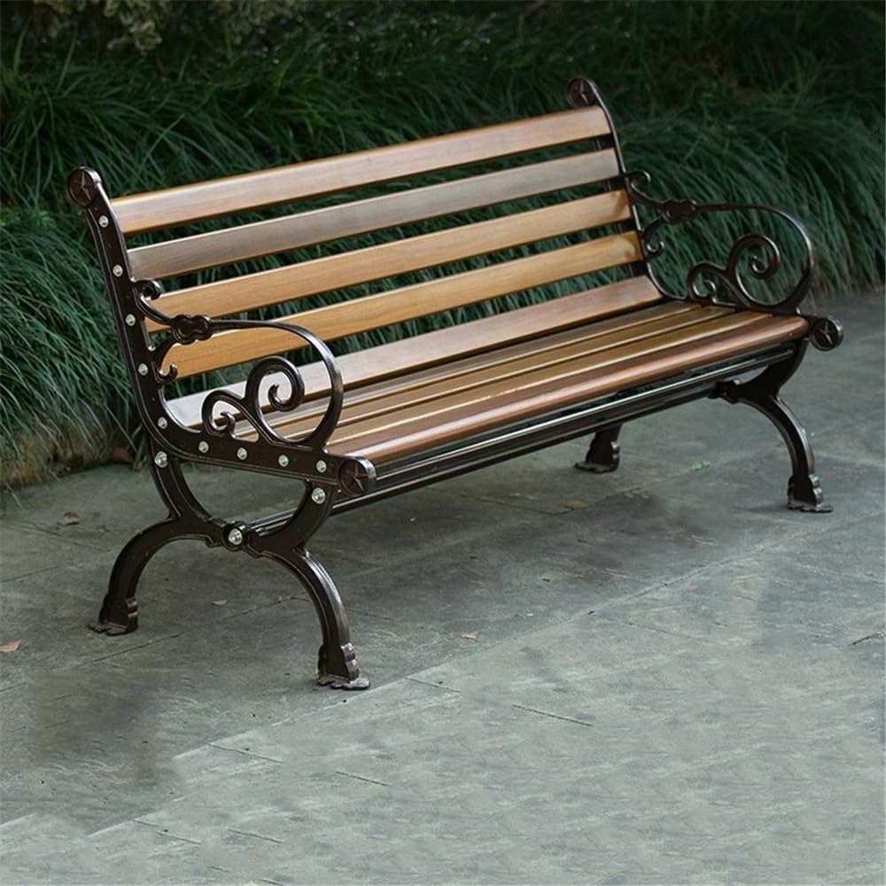 Garden Garden Outdoor Backrest Benche, Leisure Chair Cast Aluminium, Patioen Balcony Chair Seat(Medium)
