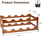 Bamboo Wine Rack, Sturdy and Durable Wine Storage Cabinet Shelf, Wine Racks Countertop for Pantry,Kitchen，2 Layers 8bottles Wine Racks countertop