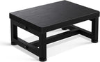 Step Stools for Adults Kids, Sturdy Wooden Stepping Stools with 450LB Capacity, Anti-Slip Bed Steps Stool for High Beds, Foot Stool One Step Stool for Kitchen Bathroom Bedroom, Black