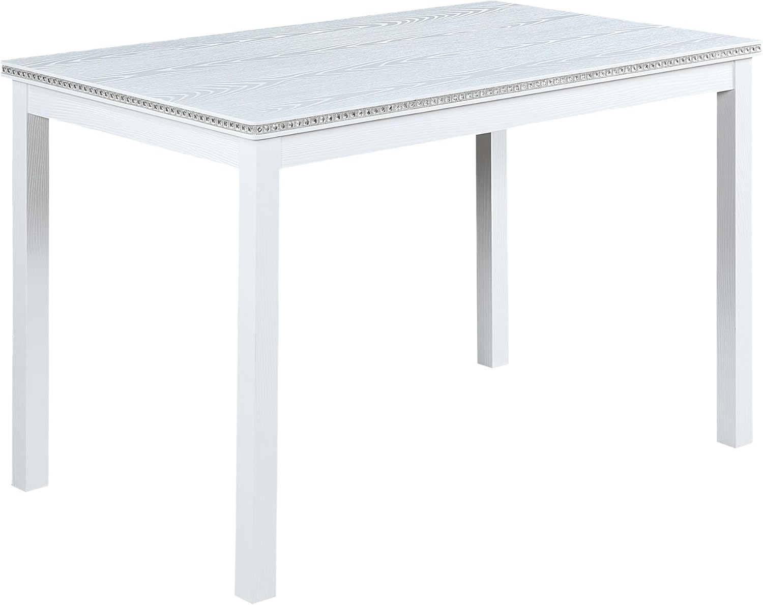 Knocbel Classic 4-Person Dining Table for Small Space, Wooden Apartment Condo Pub Bistro Kitchen Dining Furniture, Standard Height (White Rectangular 30" H)