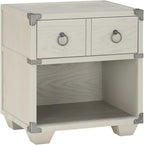 Gray Finish Nightstand, 2-Drawer Nightstand,for Small Spaces