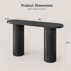 ONBRILL 55 Inch Fluted Entryway Table, Sofa Table Behind The Couch, Long Console Tables, Modern Entrance Stand for Hallway, Living Room Foyer, Farmhouse Style (Black)
