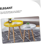 ABOOFAN Nordic Style Small Round Side Table Wooden Mini Sofa End Table for Living Room and Bedroom with Yellow Finish
