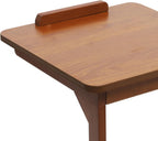 Side Table with Wheels, C Shaped Table for Sofa Bedside, 15.7"x15.7"x24.8“, End Tables Adjustable Desktop (0-40°) for Living Room,Bedroom (Walnut)