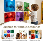 6-piece sensory wall bubble mirrors, acrylic colorful interactive mirrors,suitable for children's classrooms and sensory rooms, visual and tactile stimulation wall decorations (10 x 10 inches)