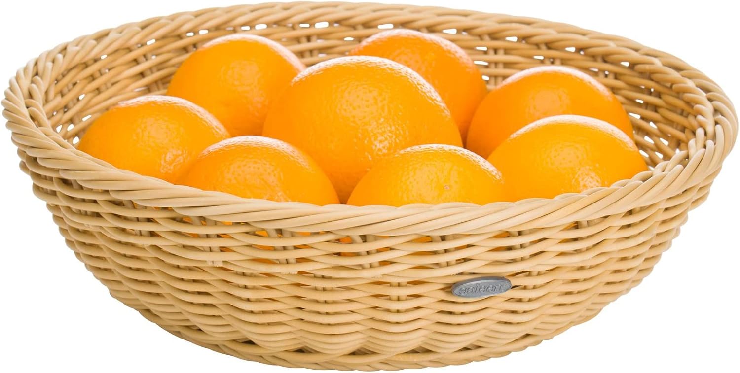 Westmark Saleen Multi-Purpose Basket, Suitable for Hotel and Catering, Round, Diameter Approx. 23 cm, Height: Approx. 9 cm, Synthetic Fibre, Edition, Light Beige, 02051930101