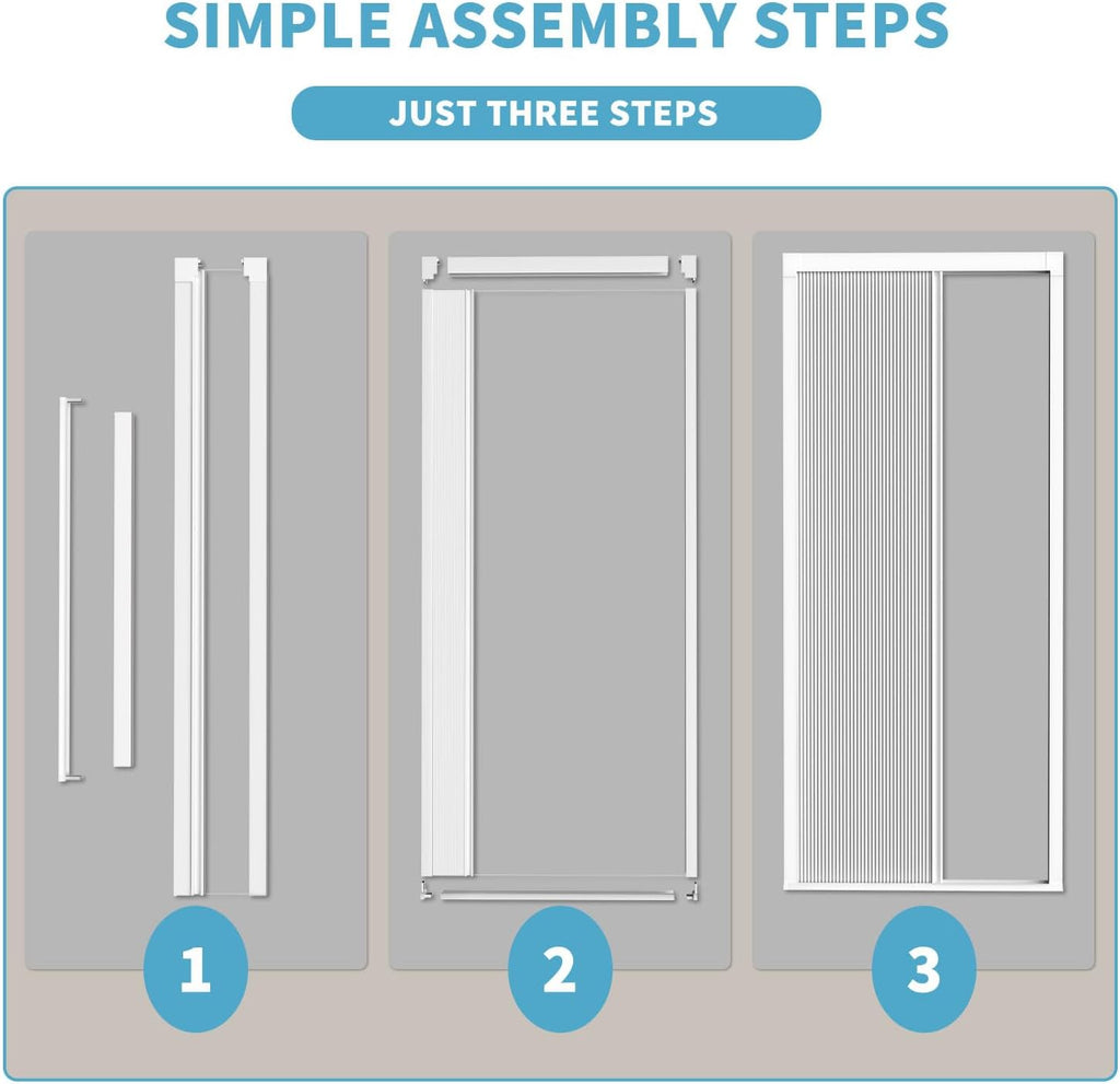 MYshade Custom Size Interior Accordion Folding Door, Aluminum Frame with Heat-Insulating Cellular Fabric, No-Drill Room Divider for Bedroom, Bathroom, Closet（White）