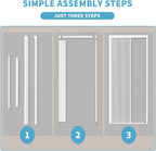 MYshade Custom Size Interior Accordion Folding Door, Aluminum Frame with Heat-Insulating Cellular Fabric, No-Drill Room Divider for Bedroom, Bathroom, Closet（White）