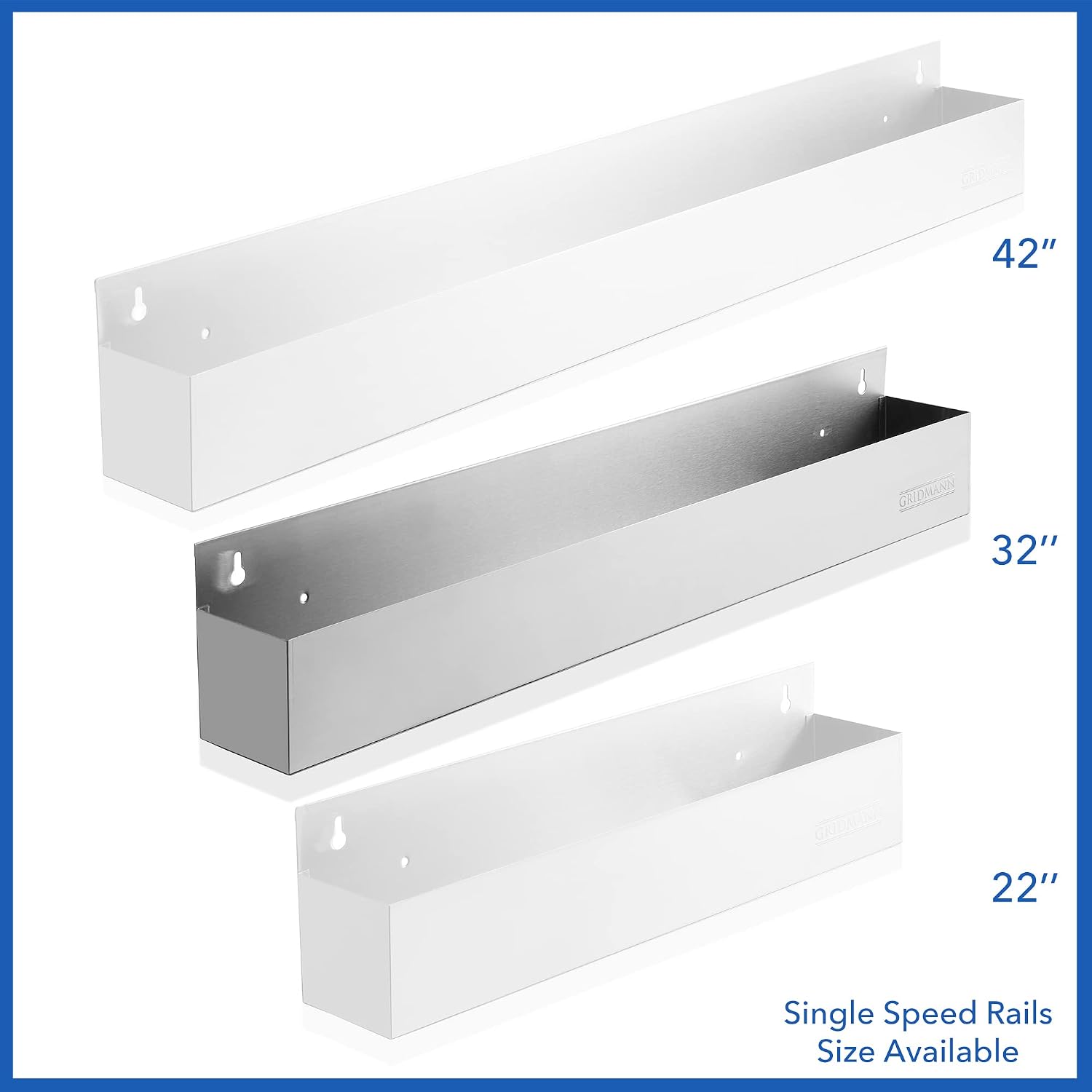 GRIDMANN 32-inch Single Speed Rail - Stainless Steel Liquor Bottle Holder Rack for Bars