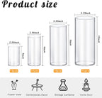 48 Pack Thick Glass Cylinder Vases 4,6,9,12 Inch Tall Clear Flower Vase Hurricane Floating Candle Holder for Table Centerpiece Wedding Home Decor