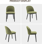 Garvee Wooden Dining Chairs Set of 4, Upholstered Kitchen Dining Room Chair, Modern Linen Fabric Farmhouse Dinner Chair with Leveling Feet/High Backrest Support for Dining Room, Living Room,Green