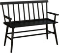 Wisuce Bamboo Dining Bench, Entryway Bench with Spindle Back (Black) | Bamboo & H-Shaped Support, Ergonomic Tilted Spindle Back, Multi-Scene Use, Easy Assembly & Maintenance