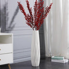 White Floor Vase, 24" Tall Vase Ceramic Decorative Large Vases for Living Room Decor Home Office Bedroom, Modern Big Standing Flower Vase with Glossy Glaze