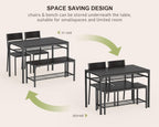 Gizoon Kitchen Table and 2 Chairs for 4 with Bench, 4 Piece Dining Table Set for Small Space, Apartment