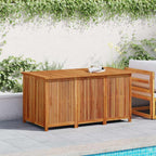 Garden Storage Box Solid Acacia Wood 150x80x75 cm Outdoor Patio Deck Yard Backyard Porch Container Chest Bench with Water-Resistant Bag and Lockable Design for Cushions Tools