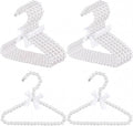 Wesiti Small Pearl Hanger Mini Pearl Metal Elegant Clothes Hangers with Ribbon for Women Dog Cat (White,10 Pcs)