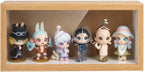Display Case for Figures with Tempered Glass Door, Wall Mounted Wood Display Case for Collectibles, Dustproof Display Shelf for Pop Mart, Labubu, Action Figures, Mini Toys and Figurines