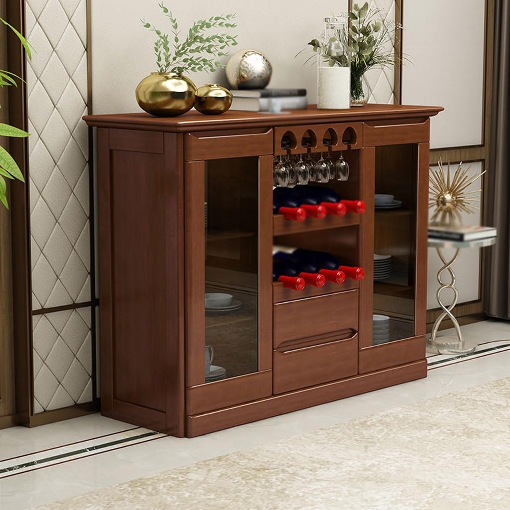 Entryway Cabinet Chinese Creative Solid Wood Wine Cabinet Restaurant Multifunctional Dining Sideboard Home Kitchen Storage Cabinet Sideboard Storage Cabinet