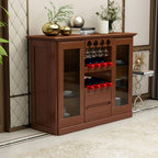 Entryway Cabinet Chinese Creative Solid Wood Wine Cabinet Restaurant Multifunctional Dining Sideboard Home Kitchen Storage Cabinet Sideboard Storage Cabinet