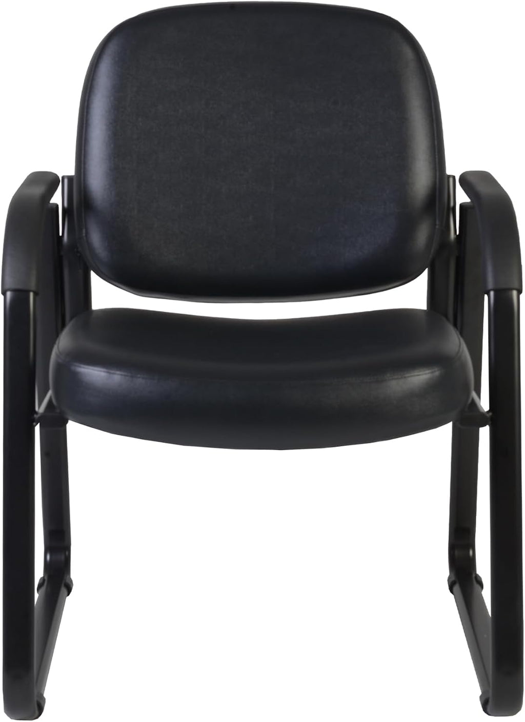 Romig Victor Guest and Reception Chair with Arms, Vinyl - Black