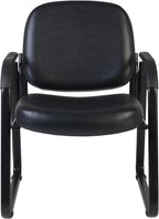 Romig Victor Guest and Reception Chair with Arms, Vinyl - Black