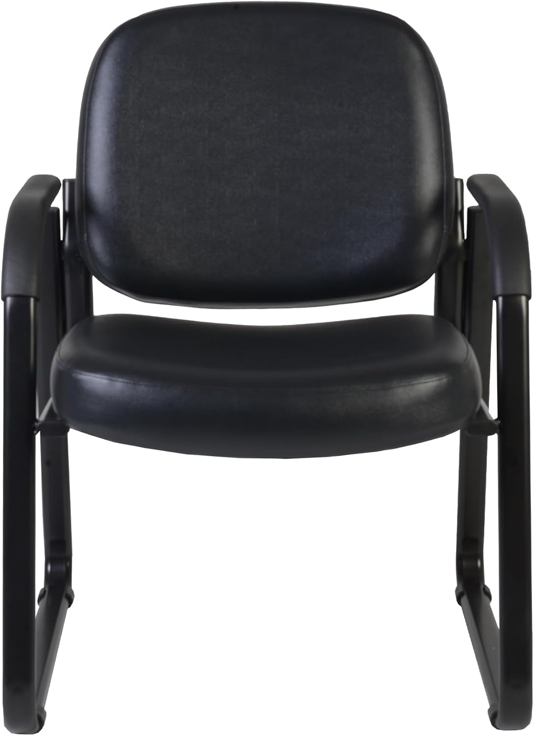 Romig Victor Guest and Reception Chair with Arms, Vinyl - Black