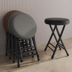 Portable Folding Bar Stool 20in Backless Chair Round Padded Breakfast Barstool for Living Room Bedroom