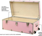 Rhino Trunk & Case Large Essential Trunk With Wheels 32”x18”x14”, 1000+ lbs Capacity - Many Colors. Strong, USA Made Summer Camp Footlocker, and Secure College Dorm Storage Chest