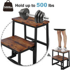 2 Step Stool for Adults Wooden Step Stool with 500 Lbs Capacity, 3 in 1 Heavy Duty Sturdy Stepping Stools Bedside Foot Stool for Kichen/Bathroom/Bedroom High beds, Non-Slip Pads