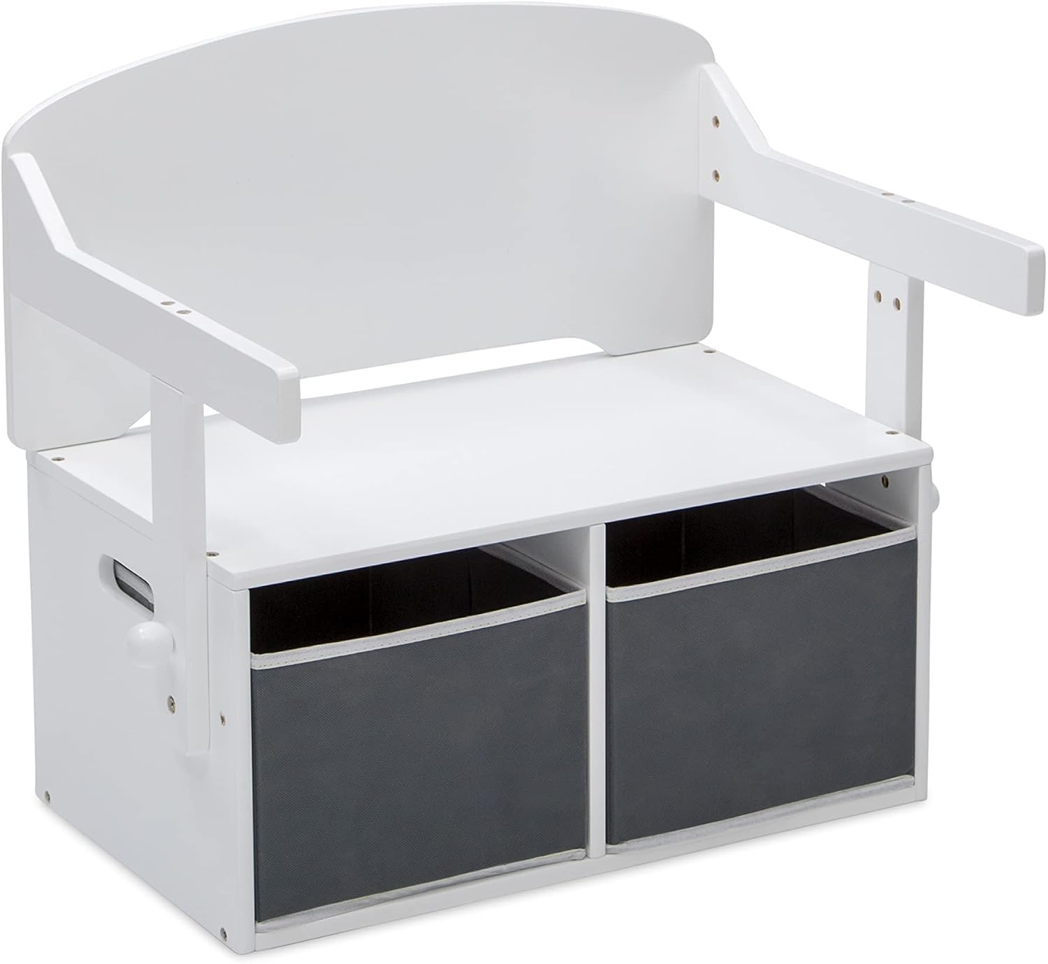 Delta Children MySize Kids Convertible Activity Bench - Greenguard Gold Certified, Bianca White