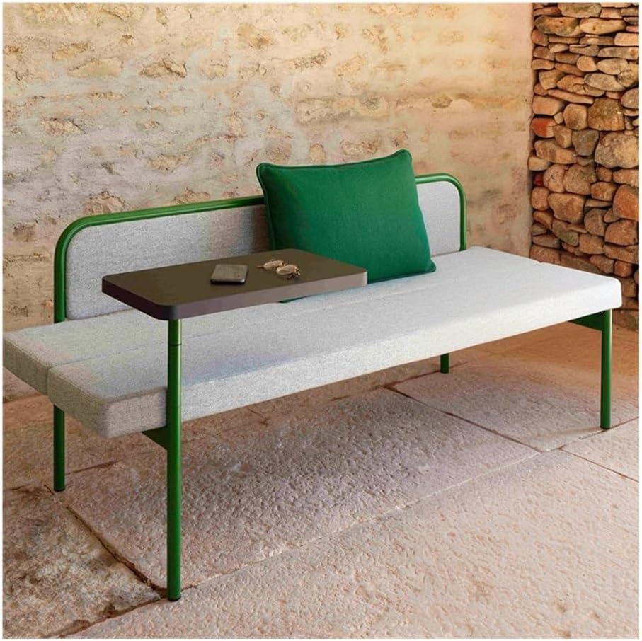 Patio Benches Solid Wood Park Bench Outdoor Sofa, Cast Iron Square Leisure Seat Furniture(200 * 55 * 85cm)